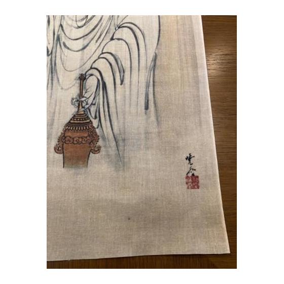 Ukiyo-e Tenugui Set of 2: Ryujin and Kannon by Kyosai Kawabe, 100% Cotton, Tokka Fabric, Japan