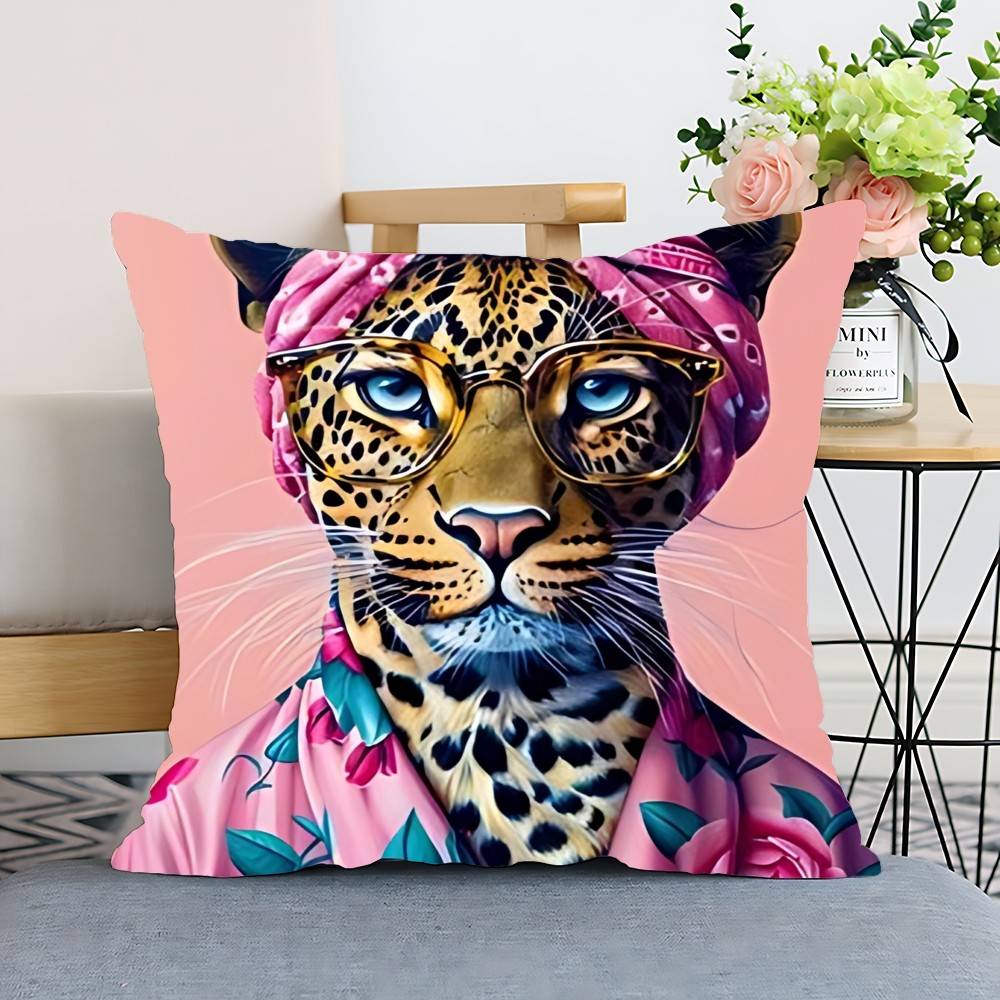Fashion Wreath For Leopard PillowCase Elegant Couple Home Living Room Bedroom Decorative Rectangle Pillowcase Sofa Cushion Cover