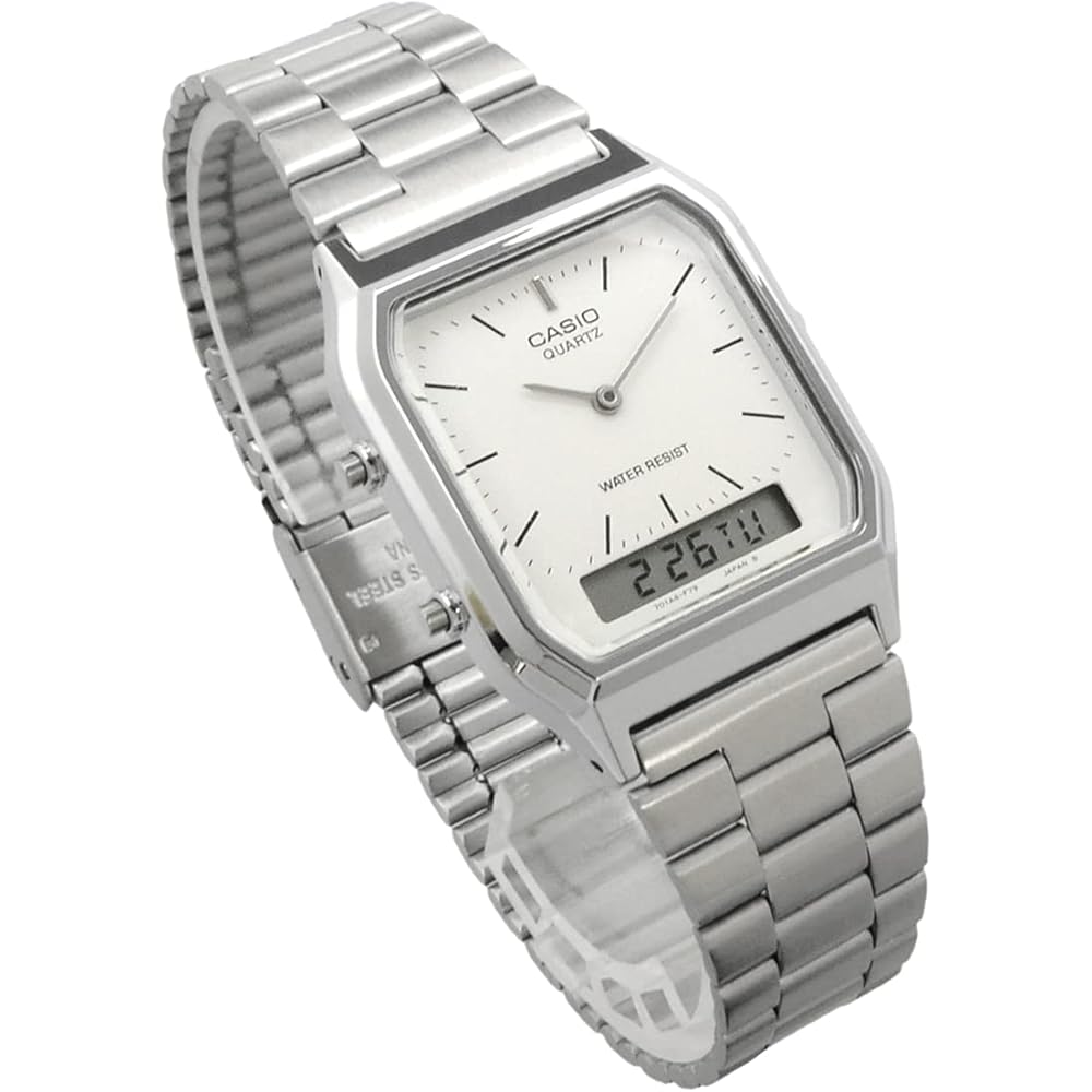 [Casio] CASIO Analog-Digital Quartz Watch Vintage Series AQ-230A-7DMQ Unisex Dual Time White Overseas Model [Parallel Import]