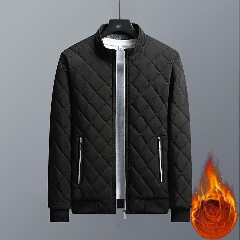 Fashionable and Warm Winter Cotton-padded Jacket for Men with Stand-up Collar Fleece and Thickened Jacket