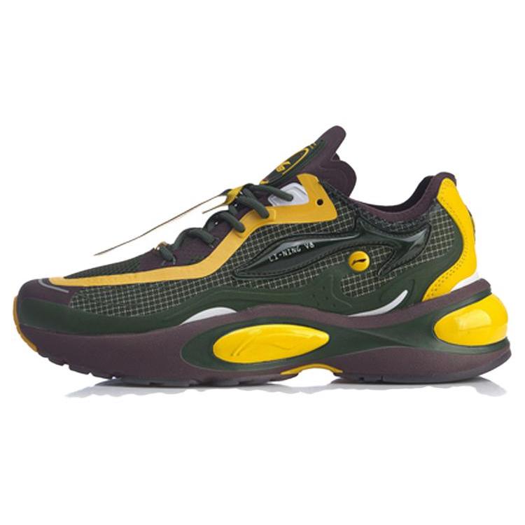 Li Ning V8 1.5 Non slip Lightweight Low top Running Shoes Men's Yellow Black ARHQ049-3