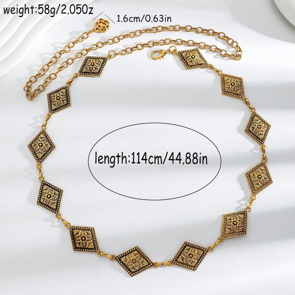 Bohemian Retro Metal Waist Chain for Women - Ethnic Style Body Jewelry