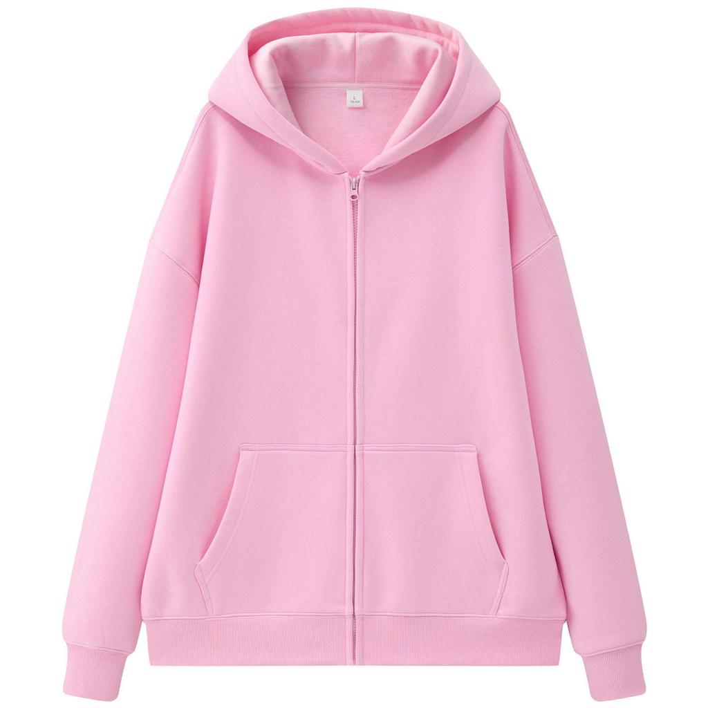 Sino-German Plush 330g Hooded Cardigan Sweatshirt for Men & Women - Custom Workwear with Logo & Printing Options