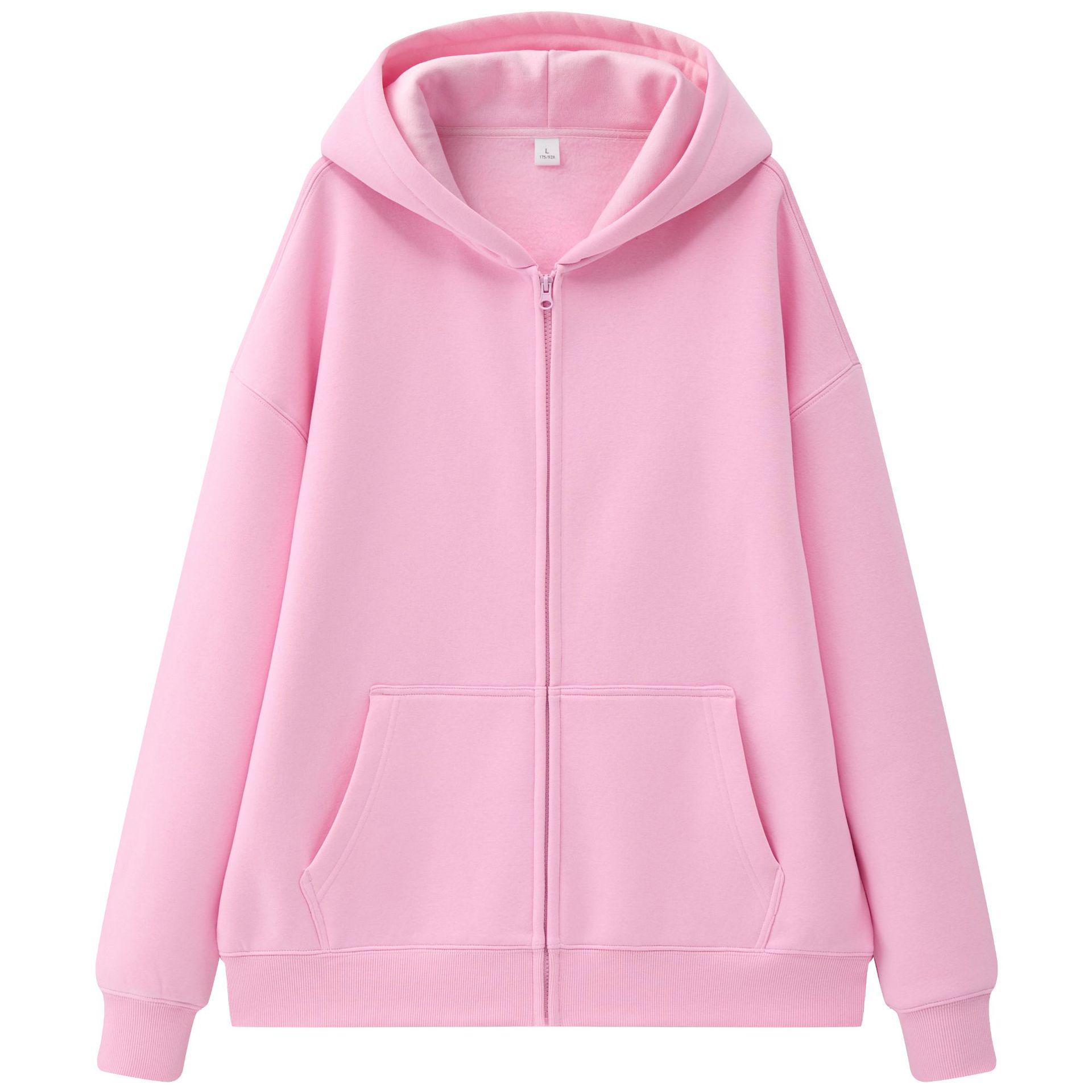 Sino-German Plush 330g Hooded Cardigan Sweatshirt for Men & Women - Custom Workwear with Logo & Printing Options Large
