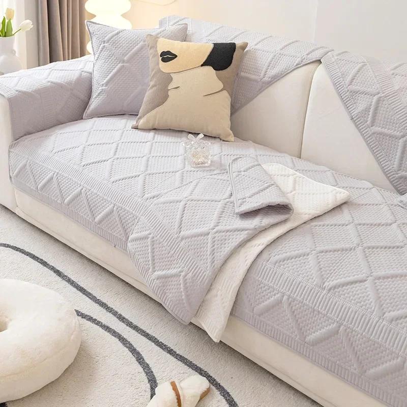 Thicken Cotton Sofa Cover for Living Room Non-slip Sofa Towel Couch Cushion L Shaped Couch Mat Seat Pad Couch Covers for Sofas
