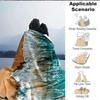 1Pc Ocean Waves Sandy Beach Blanket Soft And Comfortable Casual Warm Camping Travel Christmas Halloween Xmas Gift Em9281