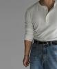 Baulopeulodeogteu Pattern Muscle Henley Neck Knit Tee [Ivory]