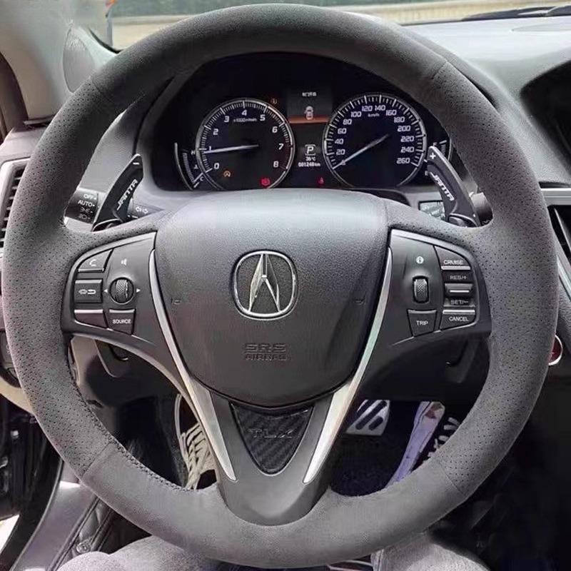 

Для Acura MDX (A-SPEC) 2014- TLX 2015- Ручная прошивка Кожа замша нескользящая Чехол на руль автомобиля suede