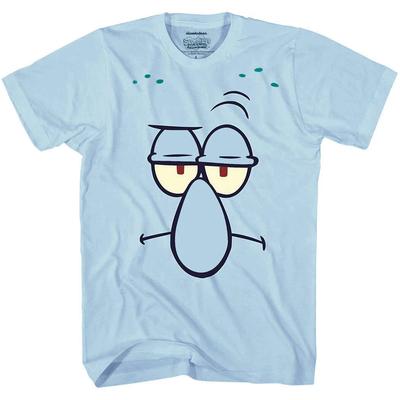 Camiseta Oficial Bob Esponja Calamardo Cara 100% Algodón Camisetas para Hombre Top