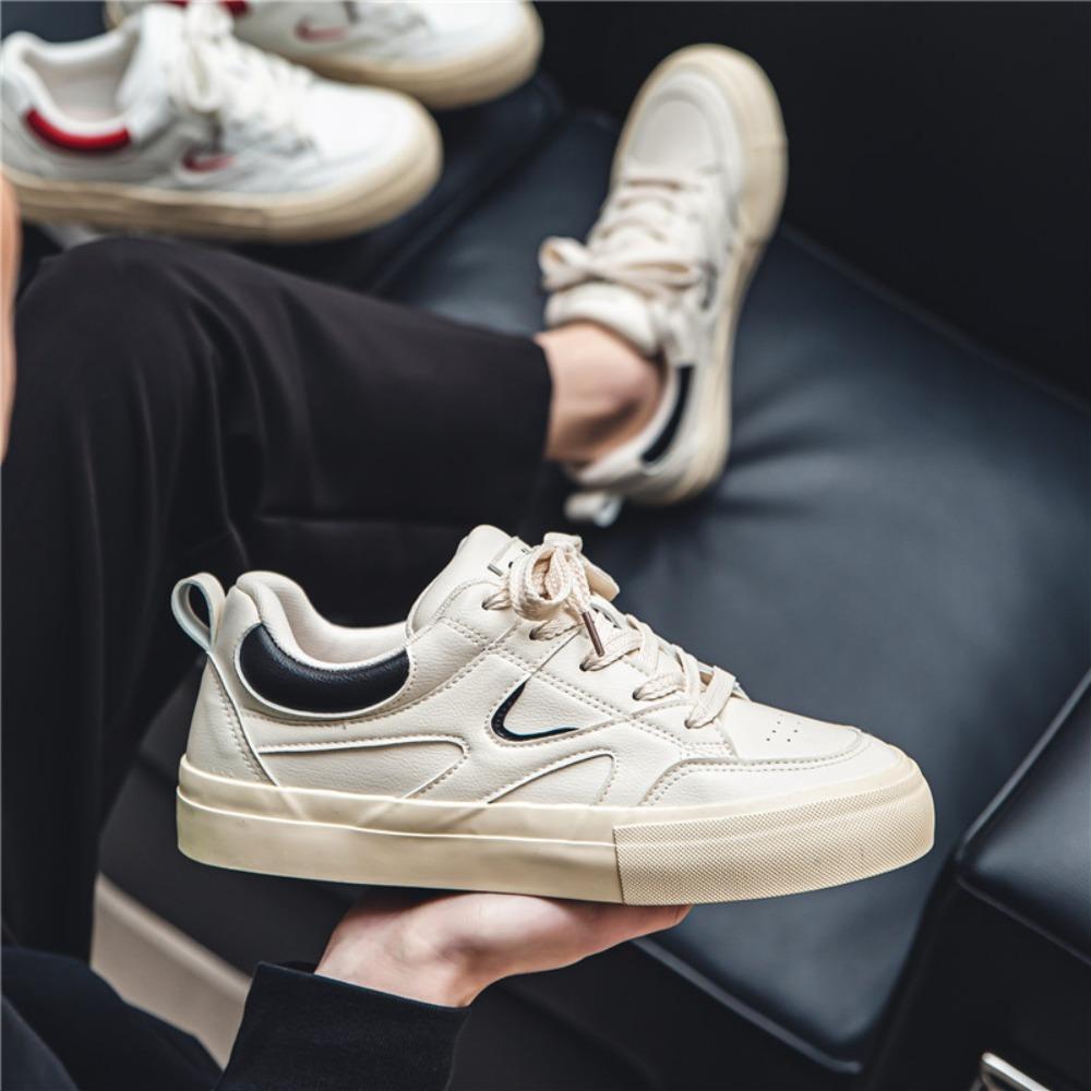 Mens Leather Shoes White Sneakers Couple Casual Skate Shoes Fashion Sports Shoes for Men