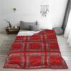 Red Bandana Blanket Soft Warm Flannel Throw Blanket Plush for Bed Living Room Picnic Travel Home Couch