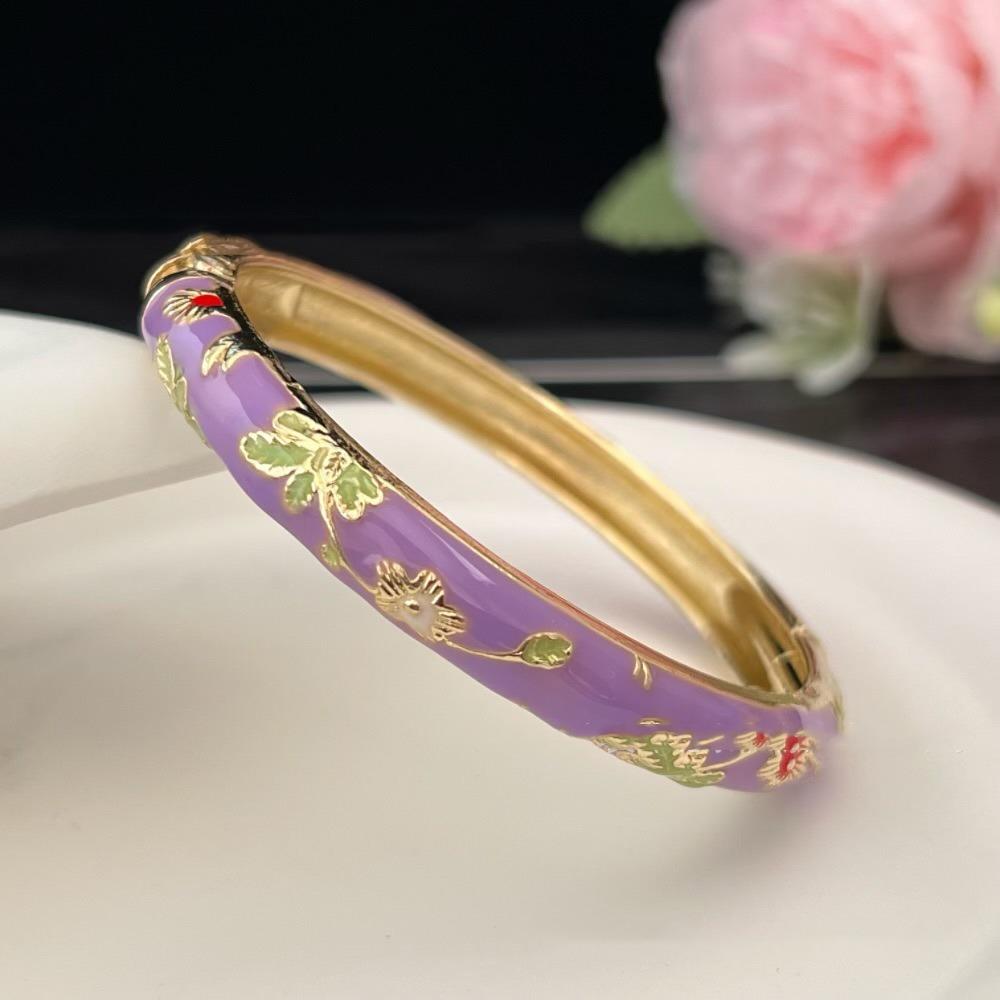 Traditional Chinese Cloisonne Bracelet Double Bangle Women's Hand Bracelet  Jewelry Gifts