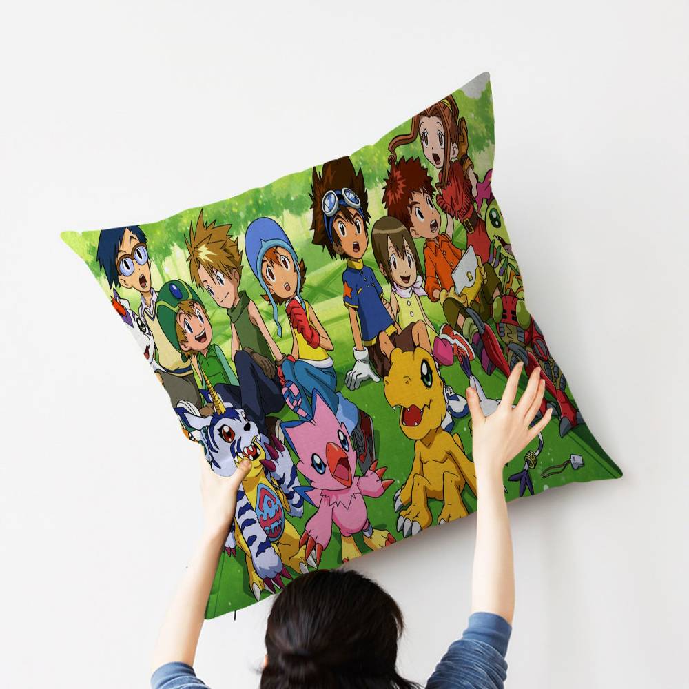 Anime D-Digimon A-Adventure Cushion Cover Inches Farmhouse Decor Home Throw Pillow Covers For Couch Decorations