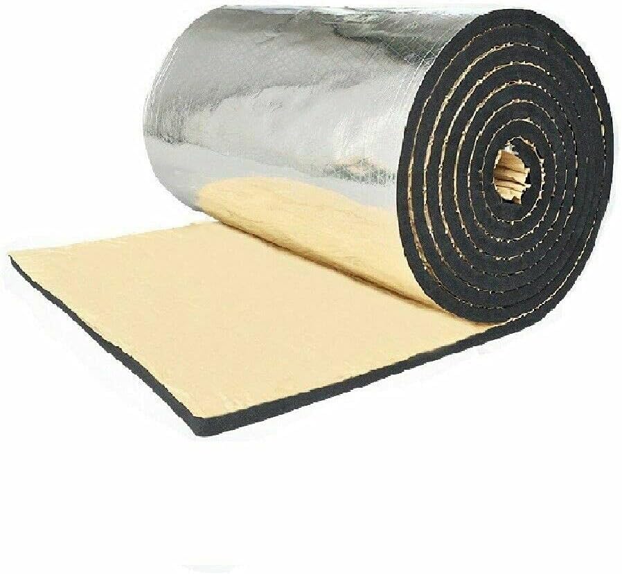 Car Insulation Material Mat 158"x40" Foam Insulation Shield Adhesive Backed Aluminized Car Sound Deadening Pad for Hood,Floor