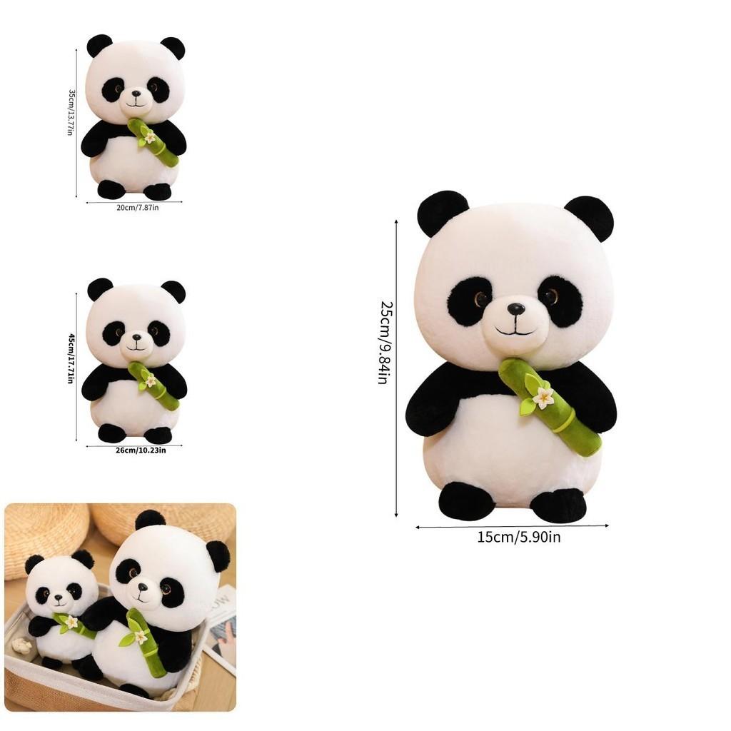Cute Panda Plush Toy Stuffed Animal Doll Bamboo Shoot Flower Bear Gift For Girls And Kids