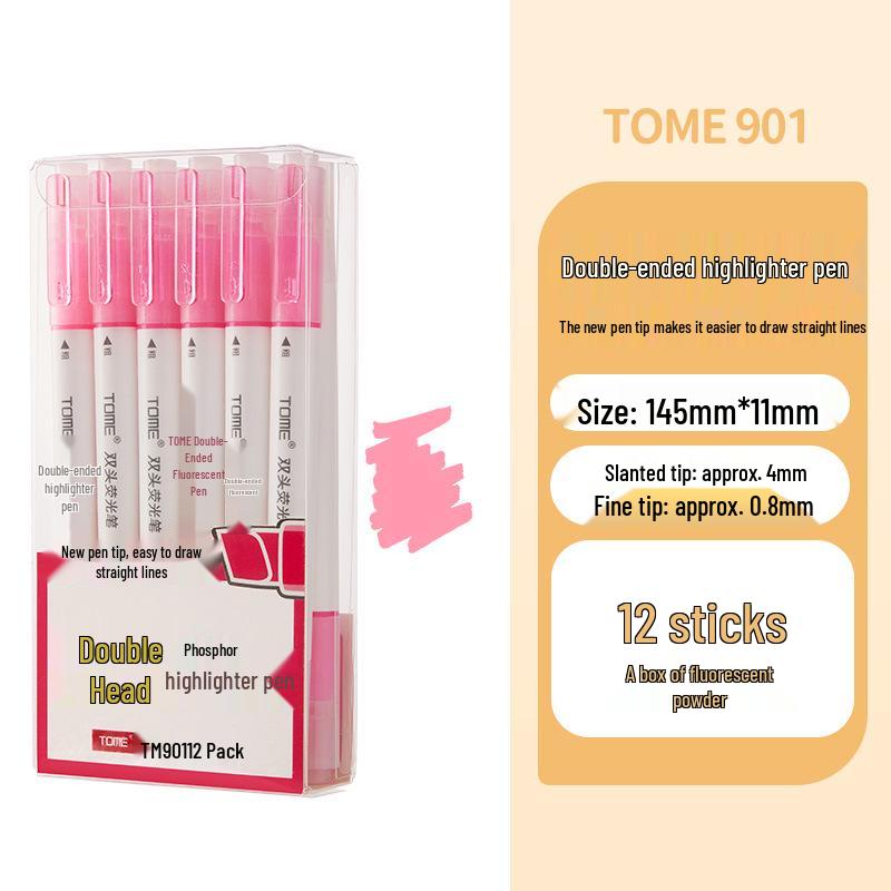 TOME Dual-Head Fluorescent Highlighters for Colorful Planning and Decoration
