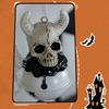 Halloween Skull Bell Ornament Resin Skull/Wing Wind Chime Hanging Decoration for Indoor Outdoor Halloween Decor Car Accessories