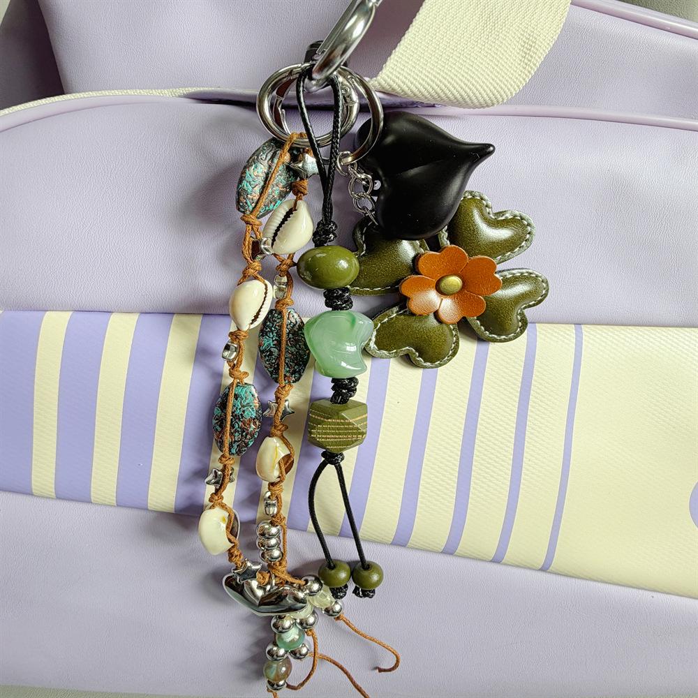 Ethnic Floral Tassel Bead Charm for Bags, Keys, Backpacks, and AirPods.