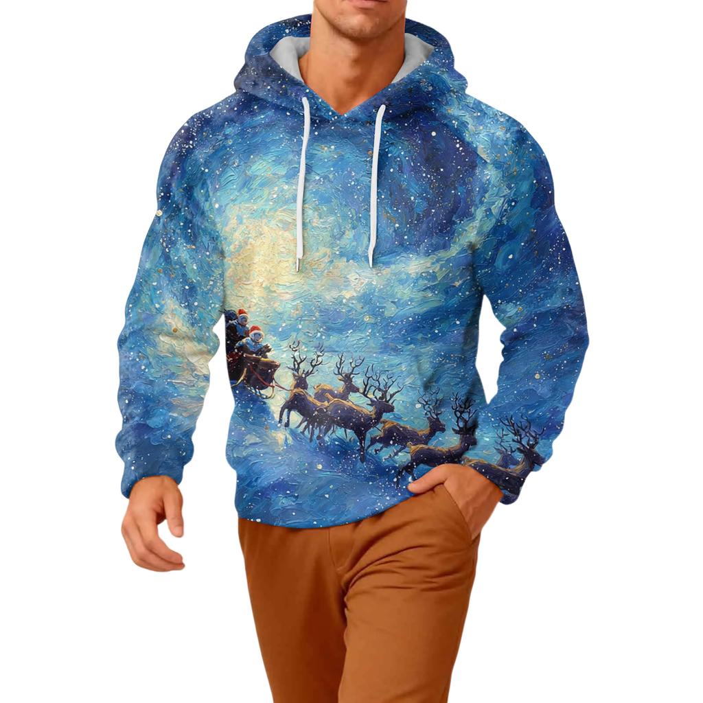 Herr Långärmad Ledig Flanell Huvtröja