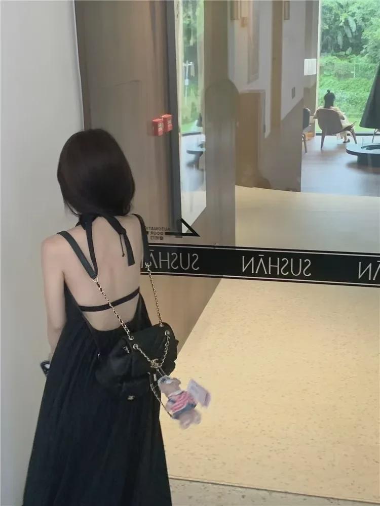 Summer Sanya Halter Neck Backless Beach Dress for Thailand Holiday Photos