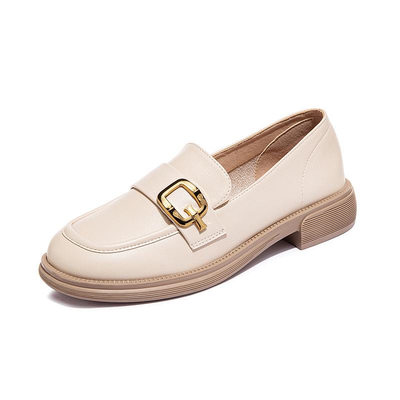 Mary Jane Loafers Women's  Spring British Style Casual Shallow Mouth Student Single Shoes Small Fragrant Wind Side Buckle Small Leather Shoes