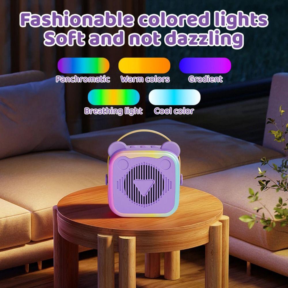 Portable Mini Karaoke Machine HIFI Surround Wireless Sound Microphone Set Outdoor Karaoke