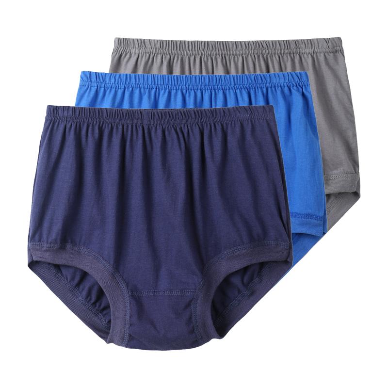 3PCS Big Size Underwear Men's Briefs Large Underpants Middle-aged and elderly Cotton ComfortablePanties L XL 2XL 3XL 4XL 5XL