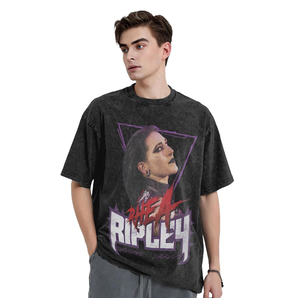 Graphic Printing Rhea Ripley Grunge Cool Wrestling T Shirt For Unisex Cotton T-shirts Short Sleeve Clothing