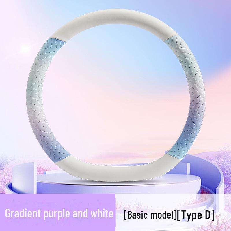 2024 Lenkradbezug aus Nappaleder mit Farbverlauf und Welpenmotiv in farbenfrohem Design