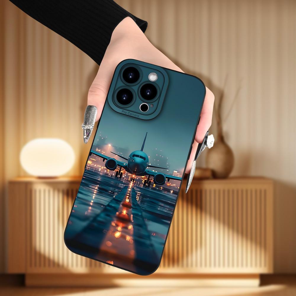 Creative airplane pattern phone case suitable for iPhone 17 16 15 14 13 12 11 Pro/Max/Plus anti drop and shockproof back cover