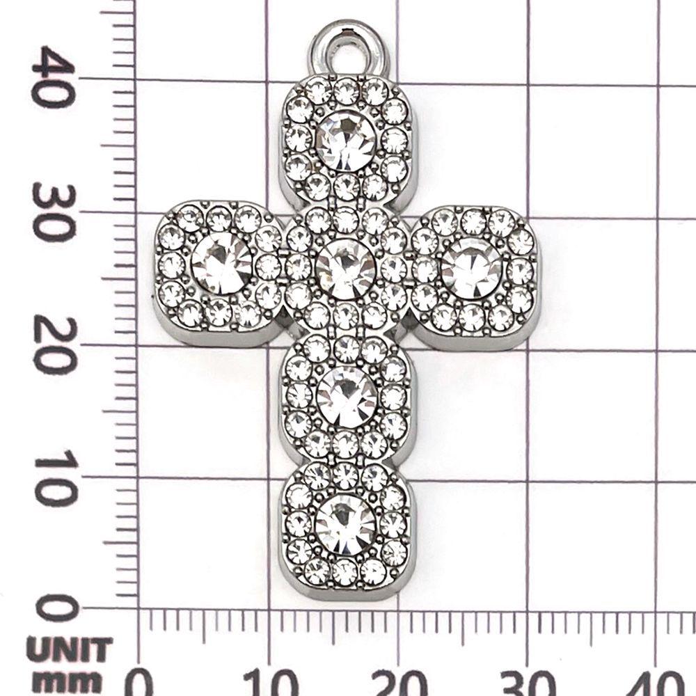White K Point Alloy Cross Pendants for DIY Jewelry