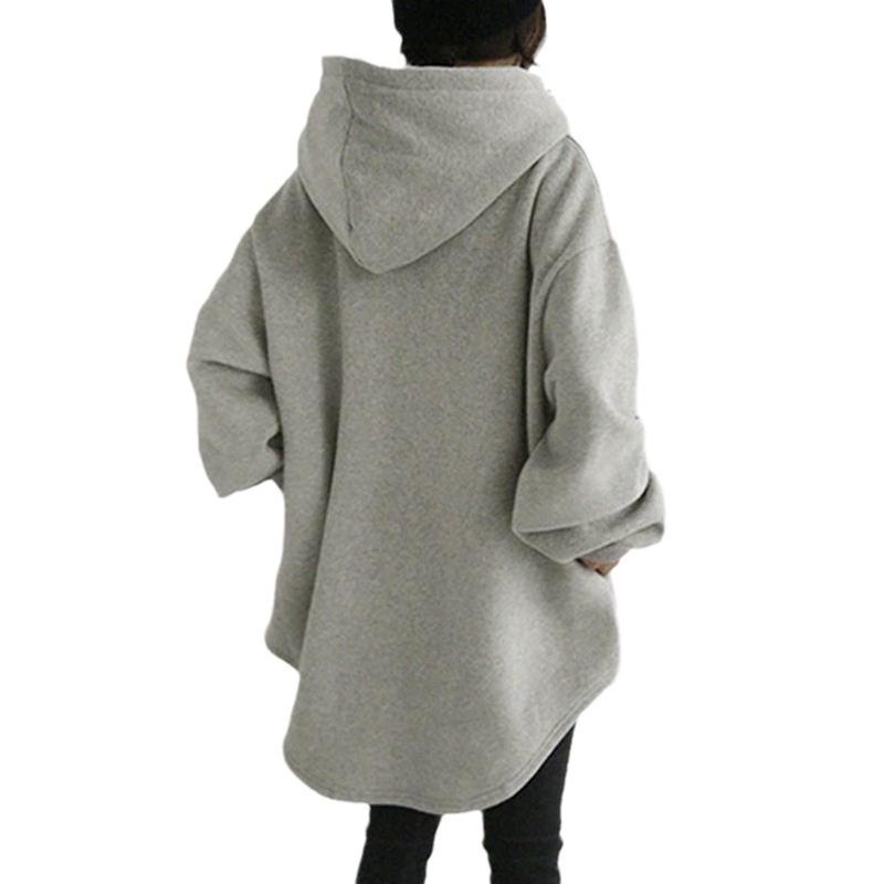 Casual Loose Long Sleeve Drawstring Hooded Pocket Women Sweatshirt