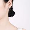 925 Silver Earrings 50 Points Simple Four -Claw Mozang Stone Earrings