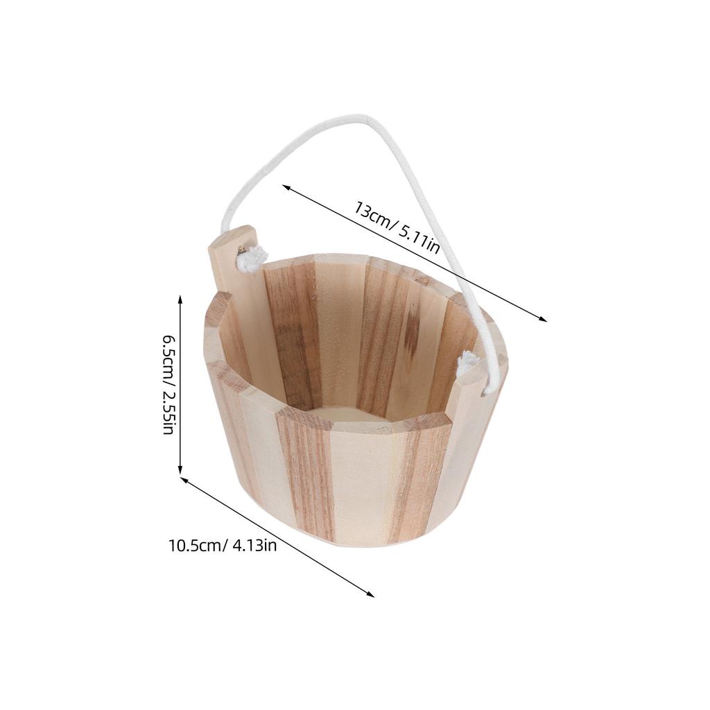 2Pcs Wood Sauna Bucket Small Handcrafted 5 Inch Wooden Spa Bucket Bath Salt Storage Sauna Accessories Steam Room Relaxation