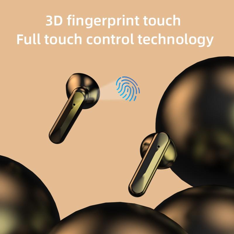 S20 Mirror Bluetooth 5.2 Wireless Headphones HiFi 3D Stereo Sports Waterproof Earphone with Microphone LED Touch Control Headset