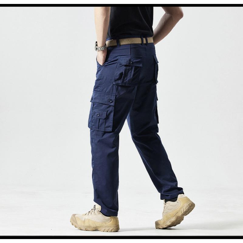Men S Straight Leg Multi Pocket Casual Cargo Pants