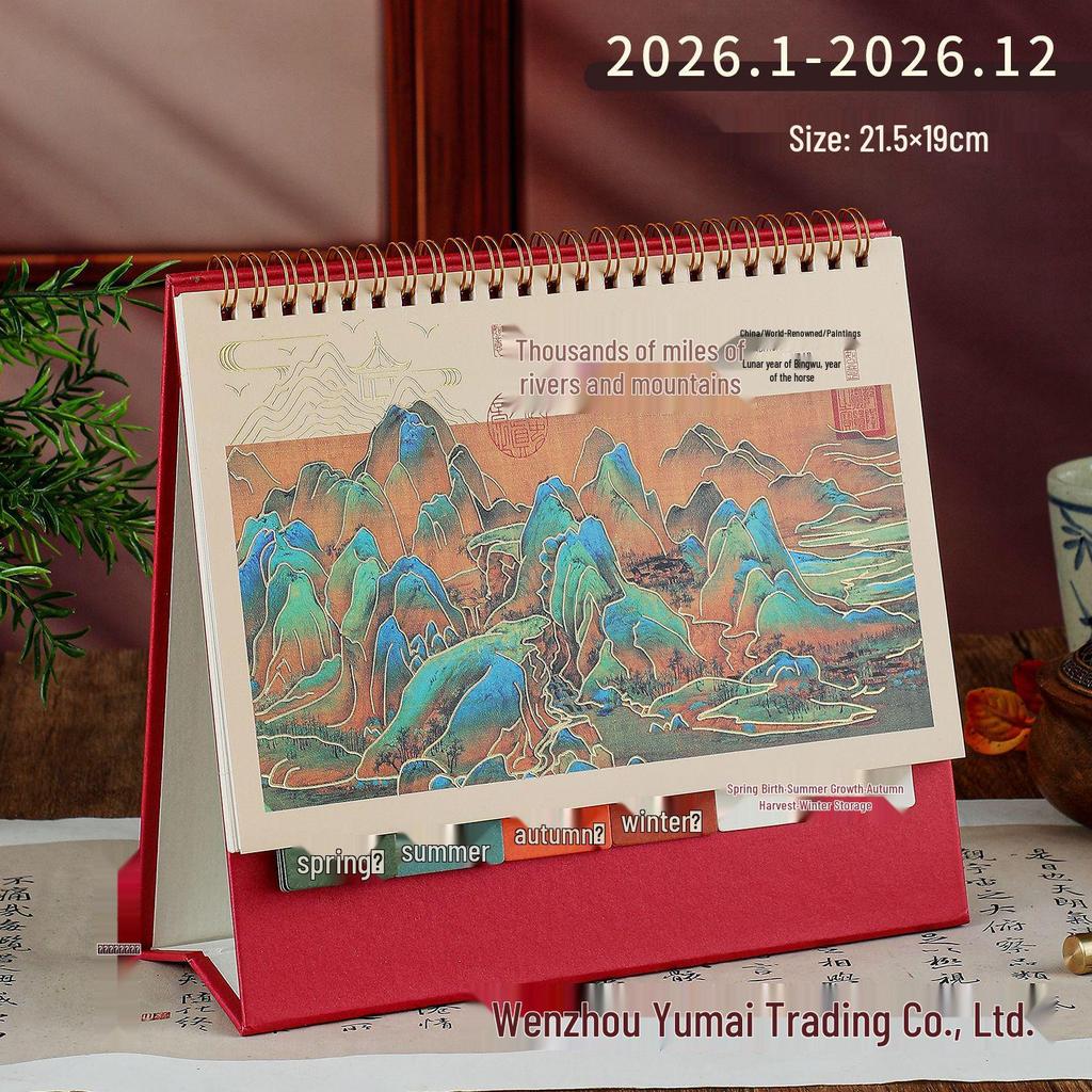 2026 Cute Cartoon Desk Calendar with Pen and Paper Holder - Monthly Creative Desktop Ornament