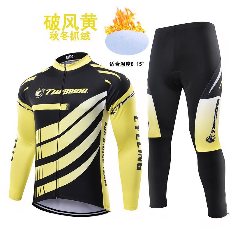 Warm Fleece Long Sleeve Cycling Jersey Set Men Women Winter Mountain Bike Riding Gear
