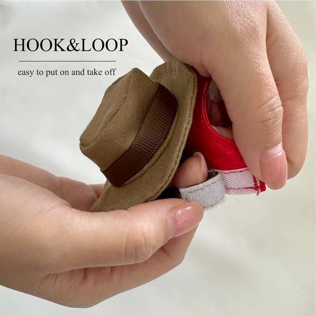 BAMY Bearded Dragon Cowboy Hat and Bandana Set Halloween Lizard Reptile Costume Cool Pet Cap Small Animal Outfit Suit for Cosplay (Cowboy)