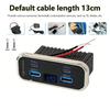 USB Outlet Car Charging 4 Ports Double PD QC3.0 Voltmeter Wall Mount Accessories Simple Installs for 12V 24V Cars Trucks
