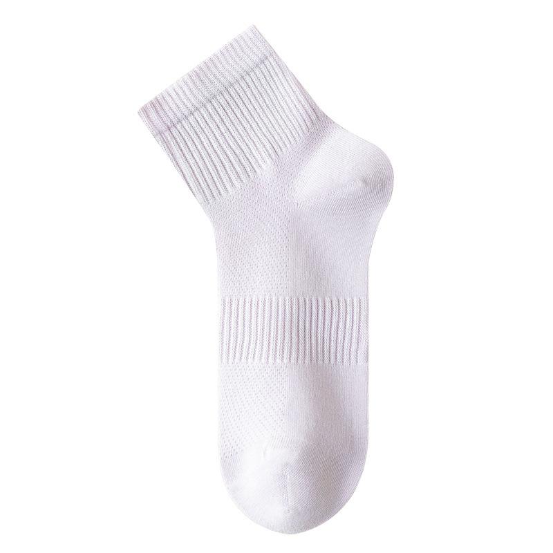 Summer Pure Cotton Boneless Thin Anti-odor Socks for Women, White Breathable Mesh Mid-length Socks for Women, Long Socks