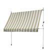 Living Out Awning with Clothes Drying Pole IV, 2m Wide, Royal Stripe, 202cm Wide X 23-144cm High, Sunshade, Clothes Drying Pole Awning