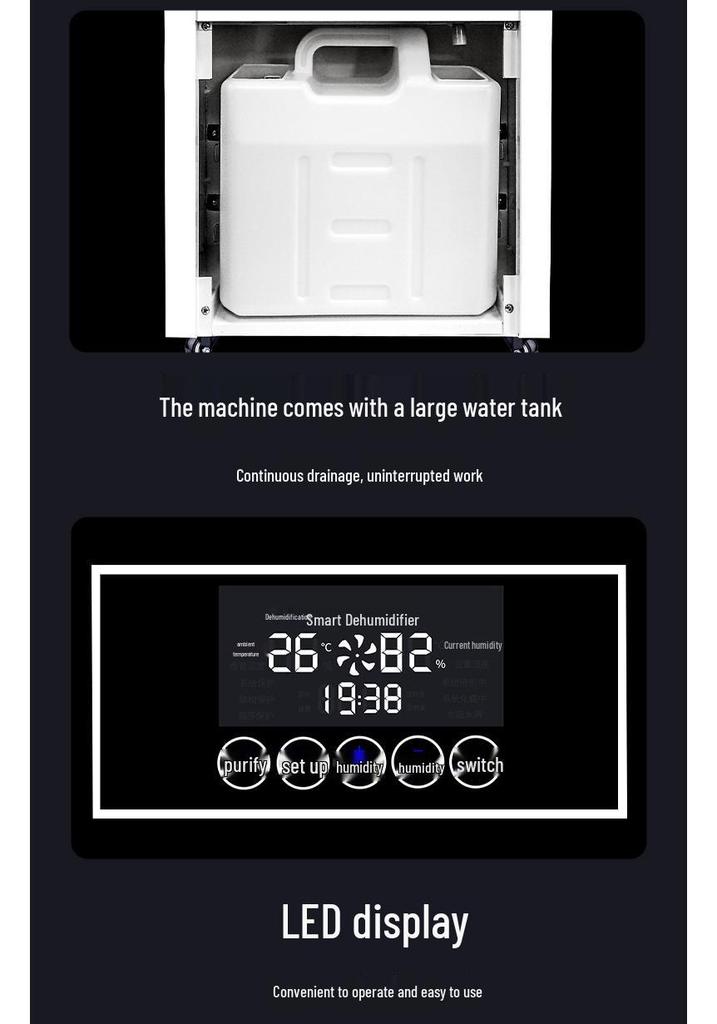 Huamei Fang High-Power Industrial & Household Dehumidifier for Workshops & Basements