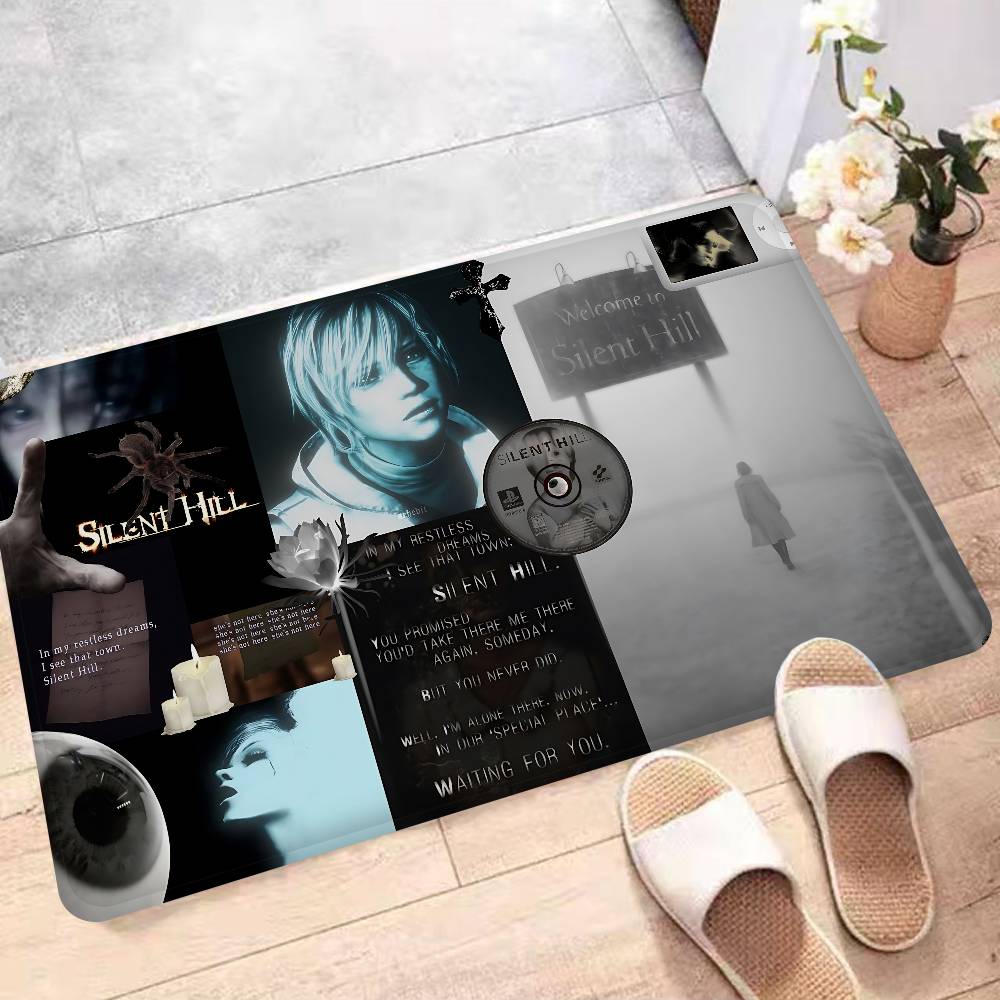 Horror Game S-Silent H-Hill Entrance Door Mat Washable Non-Slip Living Room Sofa Chairs Area Mat Kitchen Welcome Doormat