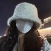 Warm Winter Fisherman Hat Furry Anti-cold Bucket Hat Temperament Plush Bucket Cap  Autumn