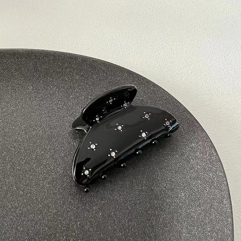 Korean Acetate Hair Clips for Women French Shiny Shark Clip Fashion Zircon Hairpin Temperament Hair Accessories Girls Headdress