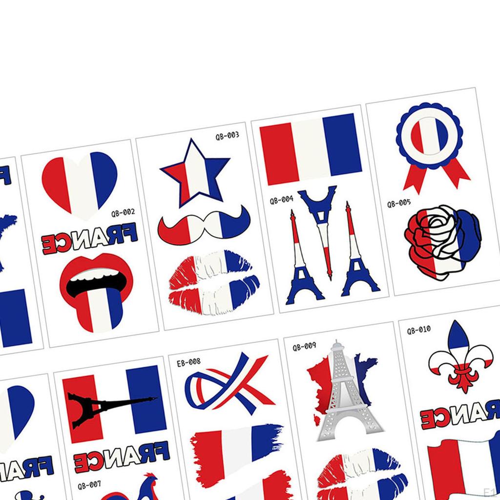 10x France Paris Day Flag Stickers Label Women Men Kids Party Favor