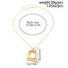 Bohemia Irregular Metal Hollow Square Pendant Necklace For Women Stackable Imitation Pearl Choker