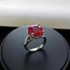 Jewelry Imitation Fat Square Ruby Emerald Ring Simple Fashion Square Colored Treasure Ring
