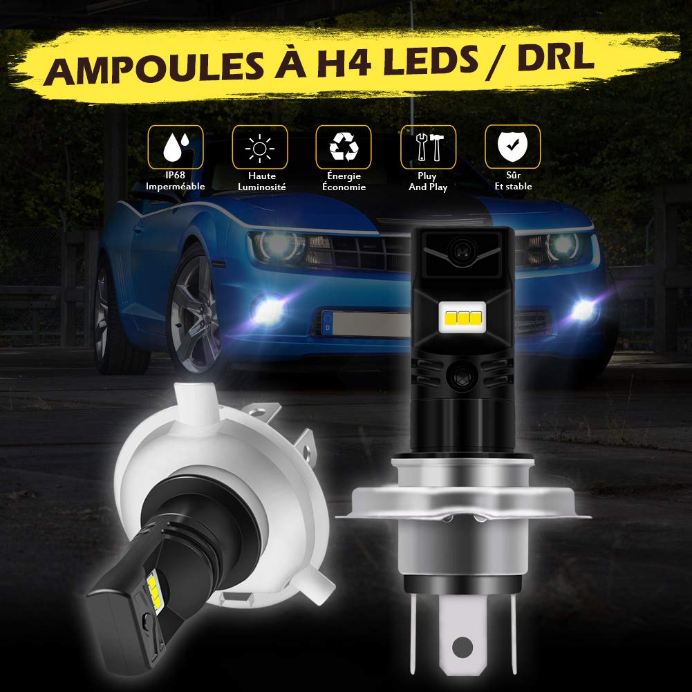 KATUR H4 9003 HB2 High Brightness Explosive 1600 Lumens Max 80W High Output CSP